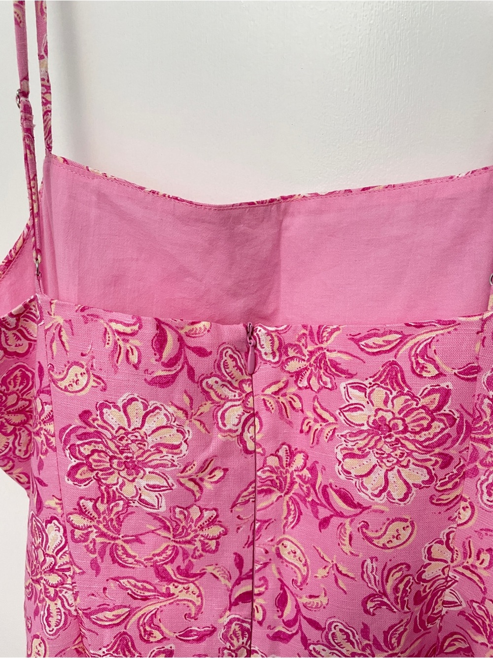 Zara size XL linen blend Pink Floral Slip summer Dress - Picture 6 of 10